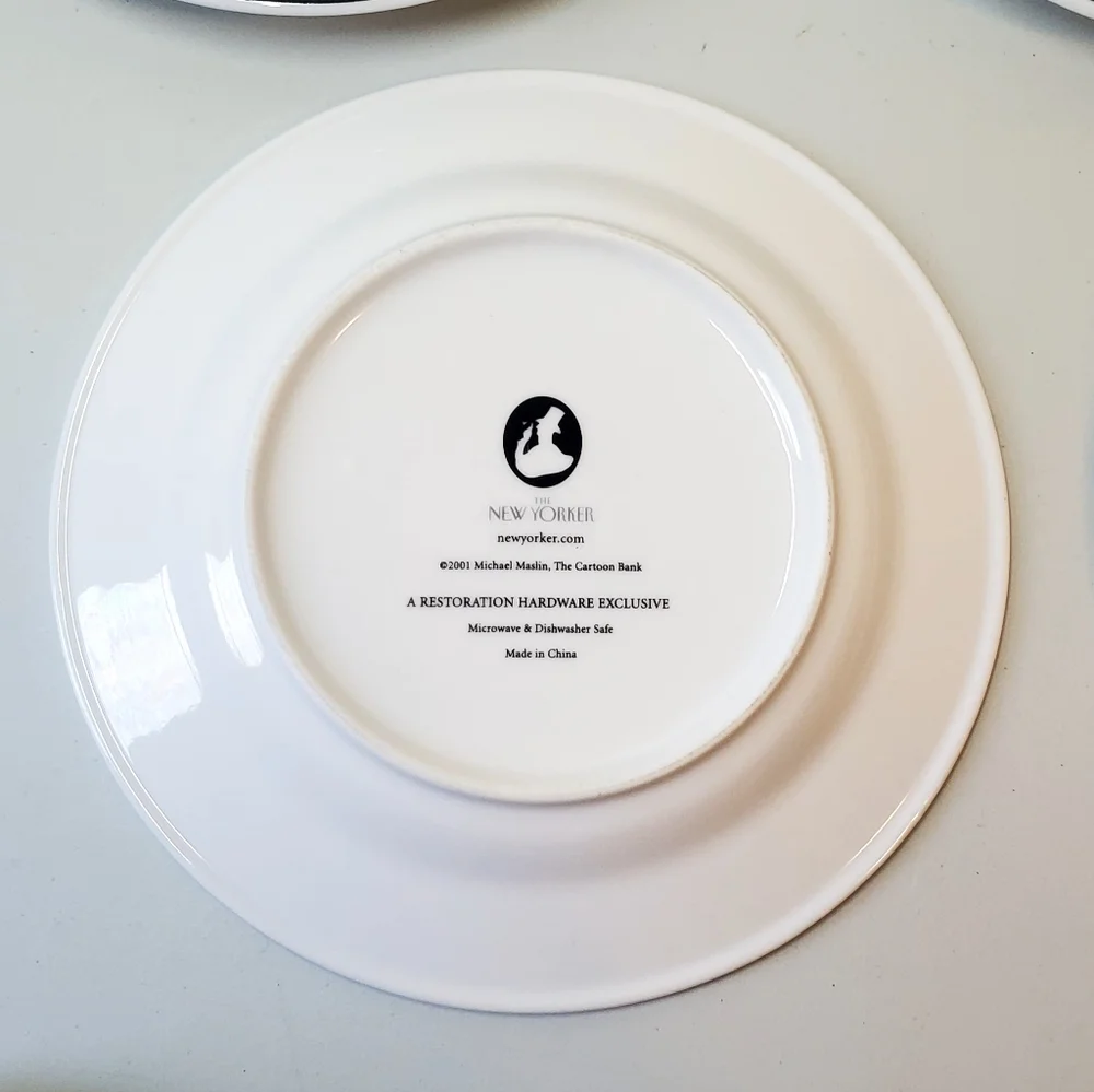 The New Yorker Restoration Hardware Santa Cartoon Plates